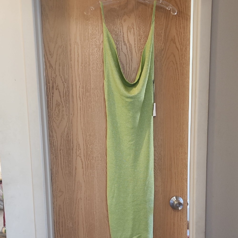 superdown Saffron Cowl Neck Mini Dress In Mint Metallic